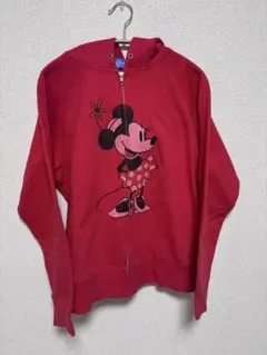 【美品】ミニーマウス プリント フード付きパーカー