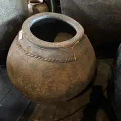 インド製 オールドチーク材 木製壺 花器 民芸アンティーク - メルカリ
