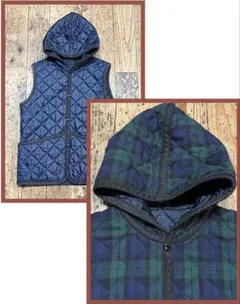 【英国製】LAVENHAM リバーシブル フード付 キルティングベスト / 38