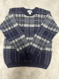 L.L.Bean チェック柄ニットセーター M