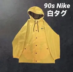 【希少XL・90s】NIKE ナイロンジャケット イエロー バックロゴ 刺繍