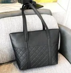 ファスナー開閉　大人お洒落　ブラック　トートバッグ　レディース　女性かばん　防水