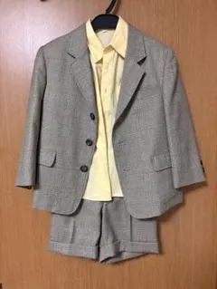 キッズ スーツ・ブレザーセット (グレー系チェック)