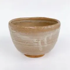 茶碗 抹茶碗 茶器 茶道 焼物 ベージュ 金継ぎにも 萩焼風 貫入