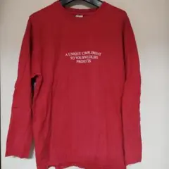 FLY BEANS ロングスリーブTシャツ レッドLサイズ