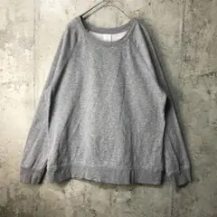 B1600古着　トレーナー　スウェット　ラグラン　グレー　無地　90s Y2K