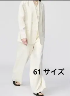 UNIQLO Cプレミアムリネンパンツ オフホワイト ウエスト61cm ユニクロ