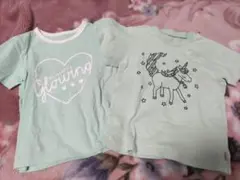 ミントグリーン ユニコーン Tシャツ 2枚セット 120cm