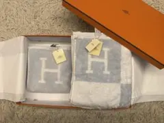 お値下げ中⭐︎タグ　箱　紙袋付き　エルメス　アヴァロン　タオル　セット　ブルー