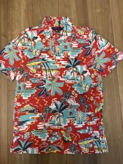 ポロラルフローレンポロシャツ　アロハ　レッド　ハワイアン