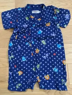 ミキハウス ホットビスケッツ 甚平 ロンパース カバーオール S 60~70㎝