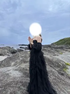 ブラックドレス　前撮り　結婚式