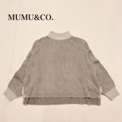 しまむら ハイネックストライプニットトップス セーター 大きいサイズ 洗える
