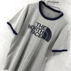 THE NORTH FACE ビッグロゴ リンガーTシャツ グレー M
