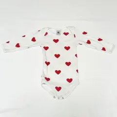 Petit Bateau プチバトー ハート柄 ロンパース 長袖12m/74cm