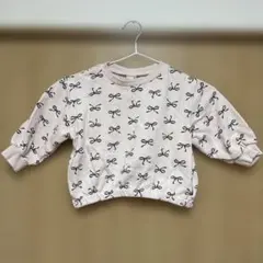 petit main リボン柄 トレーナー