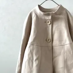 noa-ge ショートコート ハイネック ポケット付き 裏地付き シンプル