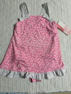 リボン柄ピンクワンピース水着　140