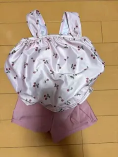 チェリー柄ピンク水着セット