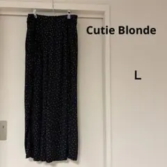 Cutie Blonde ワイドパンツ L ゴム 水玉模様 黒 ポリエステル