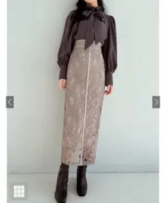 新品* GRL 花柄レースバックスリットタイトスカート [nh49]