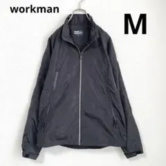 ワークマン【M】黒 撥水加工ナイロンジャケット ビッグポケット ジップアップ