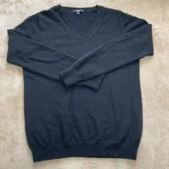UNIQLOカシミア100%Vネック ブラック長袖セーター Lサイズ