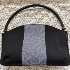 和装用バッグ ブラックとグレー 花柄