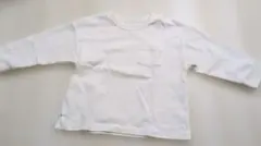 ホワイト 長袖Tシャツ ポケット付き