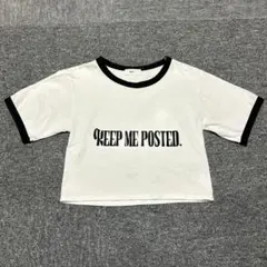 WEGO ロゴプリント リンガーTシャツ 半袖 ホワイト Fサイズのサムネイル