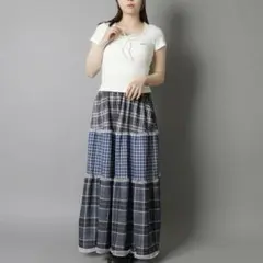 SPINNS ロングスカート チェック柄のサムネイル