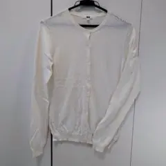 ユニクロ　レディース　白 長袖 カーディガン M