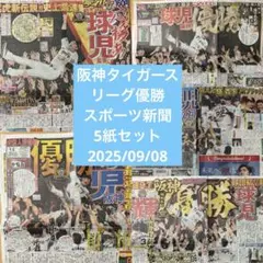 阪神タイガースリーグ優勝　スポーツ新聞5紙2025/09/08
