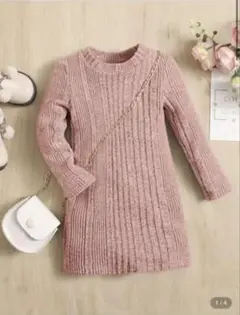 【新品未使用】SHEIN ベビー ニットワンピース グレーのサムネイル