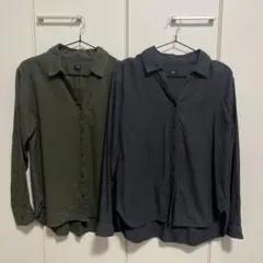 ユニクロ レディース 長袖 シャツブラウス 2枚セット