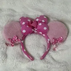 ディズニー カチューシャ イヤリング ピンク ミニー リボン 水玉 ドット