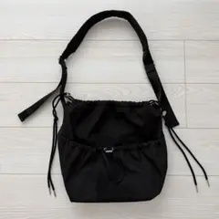 先着順❗️ZARA ナイロン 巾着 ショルダーバッグ 黒