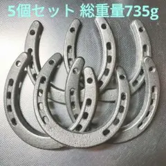 鋳鉄製馬蹄5個セット デコレーション レトロ 蹄鉄彫刻 壁掛け装飾 ヴィンテージのサムネイル