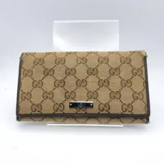 グッチ　長財布　財布　ウォレット　GGキャンバス　ブラウン