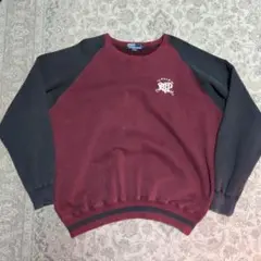 90s ラルフ ラグラン 前V ツートン スウェット 肉厚