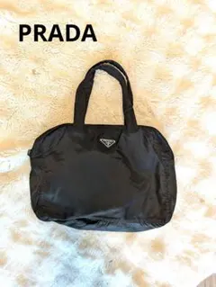 PRADA プラダ ボストンバッグ 三角ロゴ ナイロン レザー 黒 旅行鞄