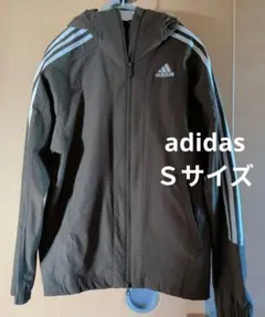 adidas ナイロンジャケット フード付き メンズ オリーブ　Sサイズ