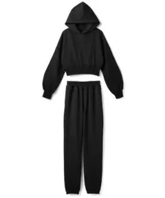 GRL 裏起毛クロップド丈パーカーXジョガーパンツセットアップ ホワイト