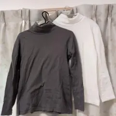 無印良品　あったか綿タートルネック白　黒 2色セット