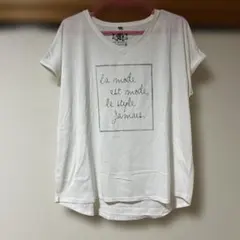 ⑥HK WORKS LONDON フランス語プリント VネックTシャツのサムネイル