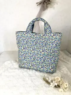 ハンドメイド　トートバッグ　見返し付き　花柄