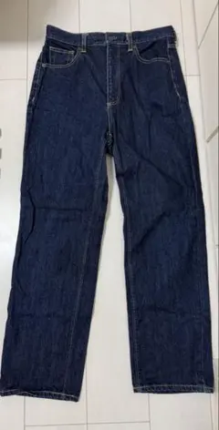 GU ハイウエスト ストレートパンツ L 綿100％