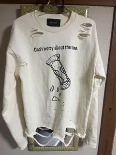 GRANCYラインストーンデザイン グラフィックダメージ スウェット　L