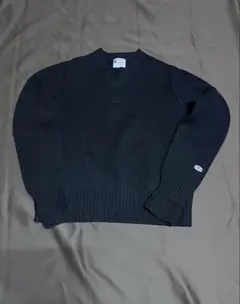 Champion ブラック Vネックニット M 復刻