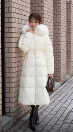snidel ファー付きダウンコート　白　Mサイズ
